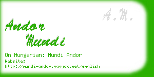 andor mundi business card